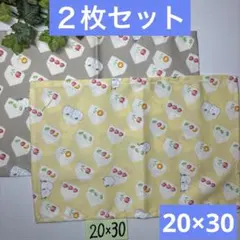 ２枚組★小さめランチョンマット★給食ナフキン★フルーツサンドシマエナガA