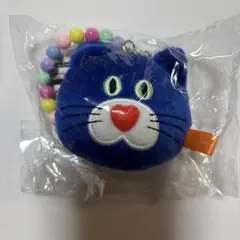 mojojojo ビーズチェーン付きフェイスマスコット　青ネコ