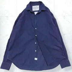美品 フランク&アイリーン 麻 リネン100% シャツ 青 ブルー系 ゆったり