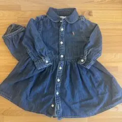 【12M 80cm】Ralph Lauren デニム ワンピース ブルマ付き