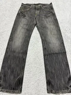 Lee ダメージ加工 グレー ストレートレッグデニム