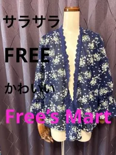 Free’s Mart 花柄シフォンカーディガン FR ネイビー レース 七分袖のサムネイル