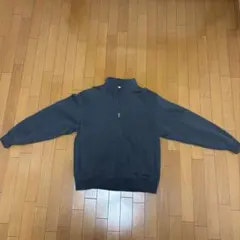 【人気色】GU ハーフジップ スウェットトレーナー ダークグレー XL ゆるだぼ