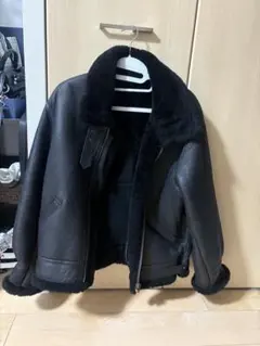 ムートンジャケット　b3 黒　フライトジャケット　レザージャケット