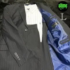 スーツ上下セットアップ 入学式 卒業式 結婚式 ストライプ 状態◯ M〜L相当