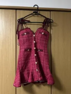 ROBE de FLEURS 新品 赤 フィット＆フレアドレス