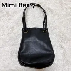 【美品・英国製】Mimi Berry レザー 巾着 ショルダーバッグ ブラック 美品・英国製】Mimi Berry レザー 巾着 ショルダーバッグ ブラック
