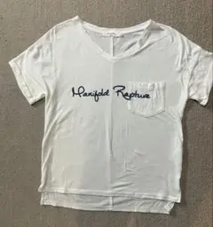 Samansa Mos2 blue Vネック 半袖 Tシャツ ホワイトのサムネイル