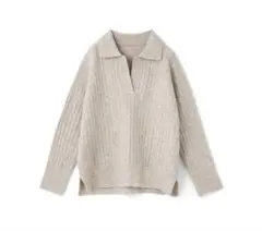 GRL グレイル ワイドリブ襟付きニットトップス an960