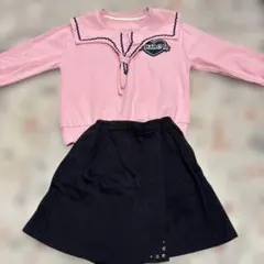 上下 ピンクと紺　スカートセット