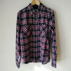 OUTDOOR 　チェック長袖シャツ　メンズMのサムネイル