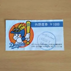 中日ドラゴンズ 2006年優勝コースター　フィールドシートおまけ付き 中日ドラゴンズ 2006年優勝 コースターフィールドシート1試合