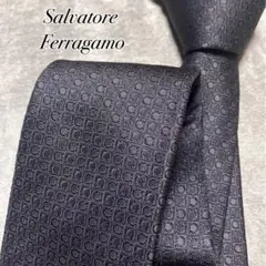 美品】 サルヴァトーレフェラガモ ネクタイ 光沢感 ソリッド 無地
