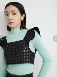 【新品】LILY BROWN リリーブラウンJacquardフリルビスチェ