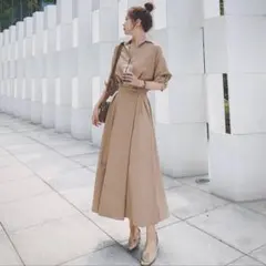 新品未使用⭐️ロングワンピース S ワンピース マキシ丈 Aラインフレア シンプル