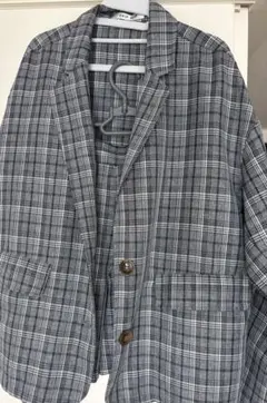 CHIP CLIP チェック柄 セットアップ ジャケット ショートパンツ グレー