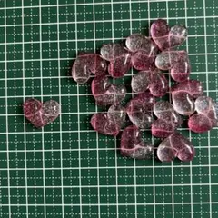 ラメ入りピンクハートデコパーツ15個