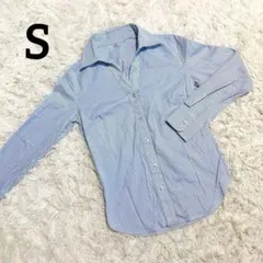【ユニクロ】❣️美品❣️長袖シャツ/ブラウス/ストライプ/Sサイズ