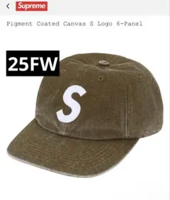 25fw supreme sロゴ キャップ Olive