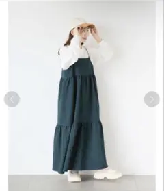 新品タグ付き エヘカソポ バッククロスキャミソールワンピース グリーン