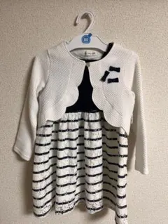 ワンピース　フォーマル　100cm ホワイト/ネイビー　キムラタン