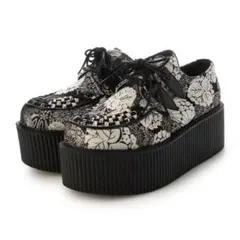 YOSUKE 和柄 レースアップ モノトーン シューズ 靴