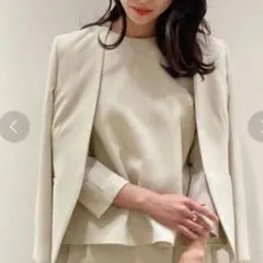 ネット販売中 トゥモローランド ドライダブルクロス ノーカラージャケット 34のサムネイル