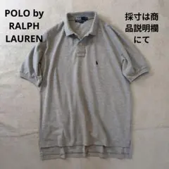 ラルフローレン 胸刺繍ロゴ 鹿の子ポロシャツ カノコ グレー