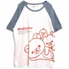リラックマ コリラックマ キイロイトリ ラグランTシャツ M ピンク ドットのサムネイル