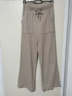 【即購入OK】ウエストゴムリブパンツ ベージュパンツ レディース Mサイズ