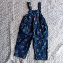 フタフタ クマ柄デニムオーバーオール 100cm