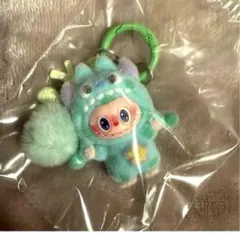 新作 モンスターラブブ マスコット キーホルダー labubu ブルーグリーン