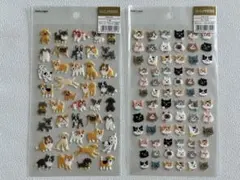 G.C.PRESS ふわふわシール いぬ ねこ　2枚セット