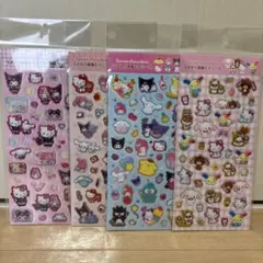 ラメ入り樹脂もりシール　サンリオ　4種セット　キティ　マイメロ　クロミ　正規品
