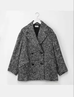 【美品】【完売品】PLST ツイードハーフコート Mサイズ　毛　ウール