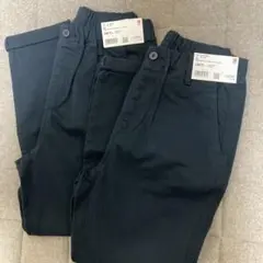 【新品】ユニクロウルトラストレッチテーパードパンツネイビー2着セット150cm
