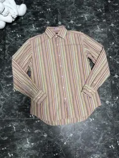 A19605 美品 ポールスミス シグネチャーストライプシャツ ピンク系M