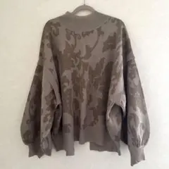 ニット トップスプルオーバーバックスリット フリーサイズ