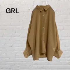 GRL グレイル　ドロップショルダーシアーシャツ[dk881] オレンジ　羽織り