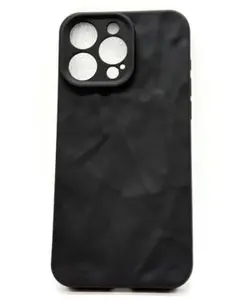 iPhone 15 Pro Max シリコンケース ブラック シワ模様