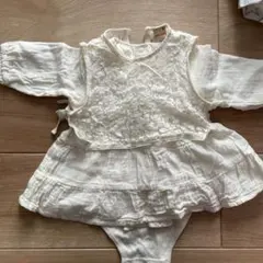 petit main レース付き長袖ロンパース 80サイズ