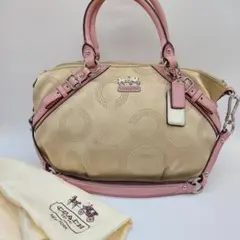 良品　COACH トートバッグ　肩掛け可能　ピンク