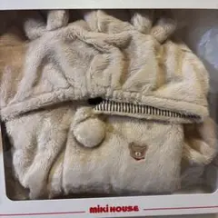 新品未使用　Miki House ベージュクマ耳ポンチョ　ギフト　70〜90