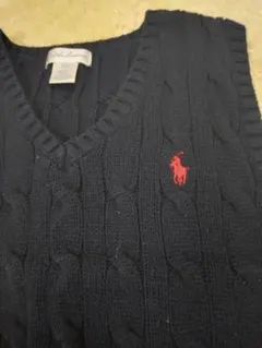 【Ralph Lauren】ネイビー ケーブルニット ベビーベスト 18M
