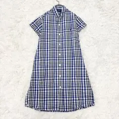 Gymphlex ギンガムチェック 半袖シャツワンピース