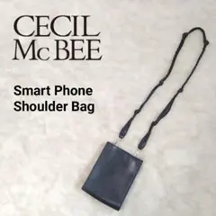 セシルマクビー スマホショルダーバッグ パイソン柄 フェイクレザー ブラック 黒