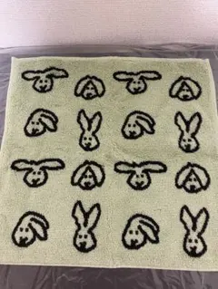 タオルハンカチ うさぎ柄　グリーンのサムネイル