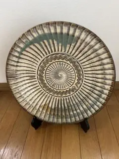 馬の目皿 大正期 陶器 民藝 大皿 スリップウェア バーナードリーチ
