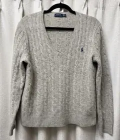 正規品　人気　ポロラルフローレン　ケーブルニットセーター カシミヤ　ウール　XL