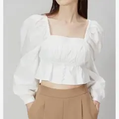 SNIDEL（スナイデル）ビスチェデザインブラウス ホワイト スクエアネック